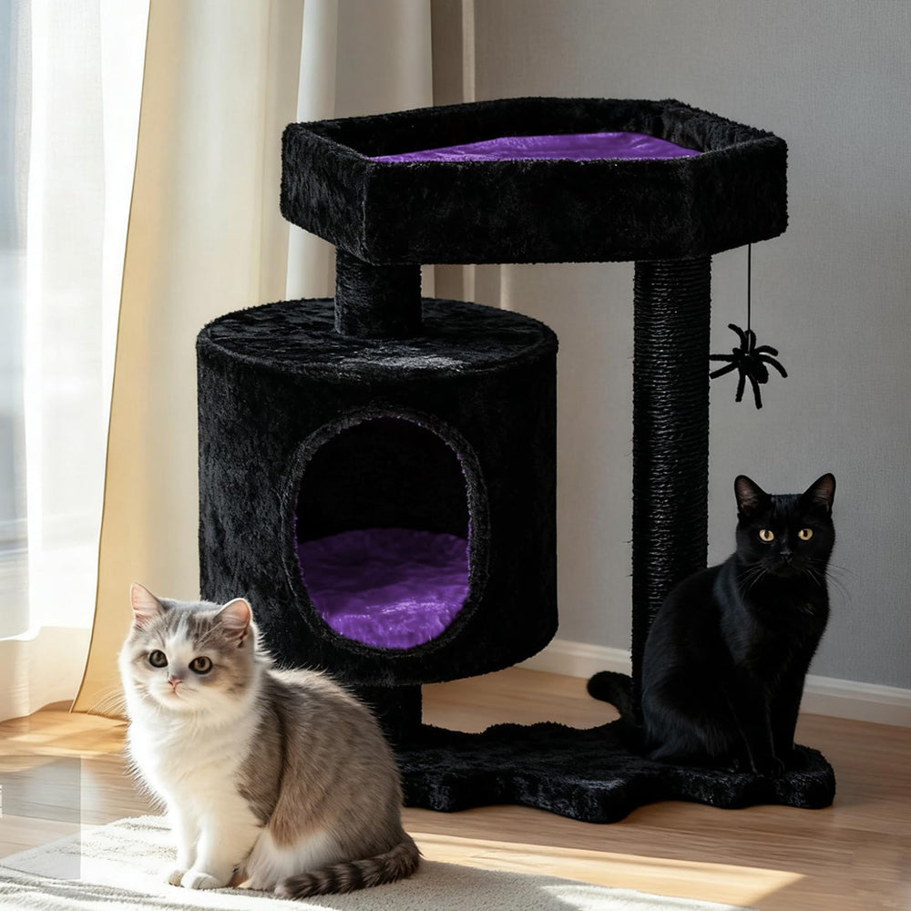 bewishome cama-cofre para gato: refugio cómodo y seguro en un diseño gótico.