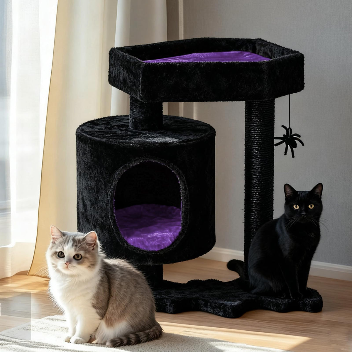 bewishome cama-cofre para gato: refugio cómodo y seguro en un diseño gótico.