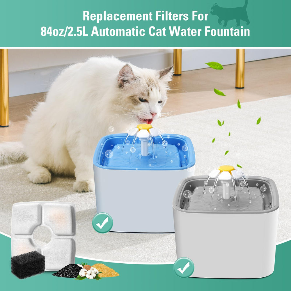 BFLICROY filtración triple para fuente de gatos, agua limpia.