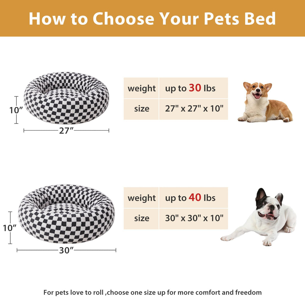Cama donut BFPETHOME lavable a máquina, cuidado fácil para mascotas.