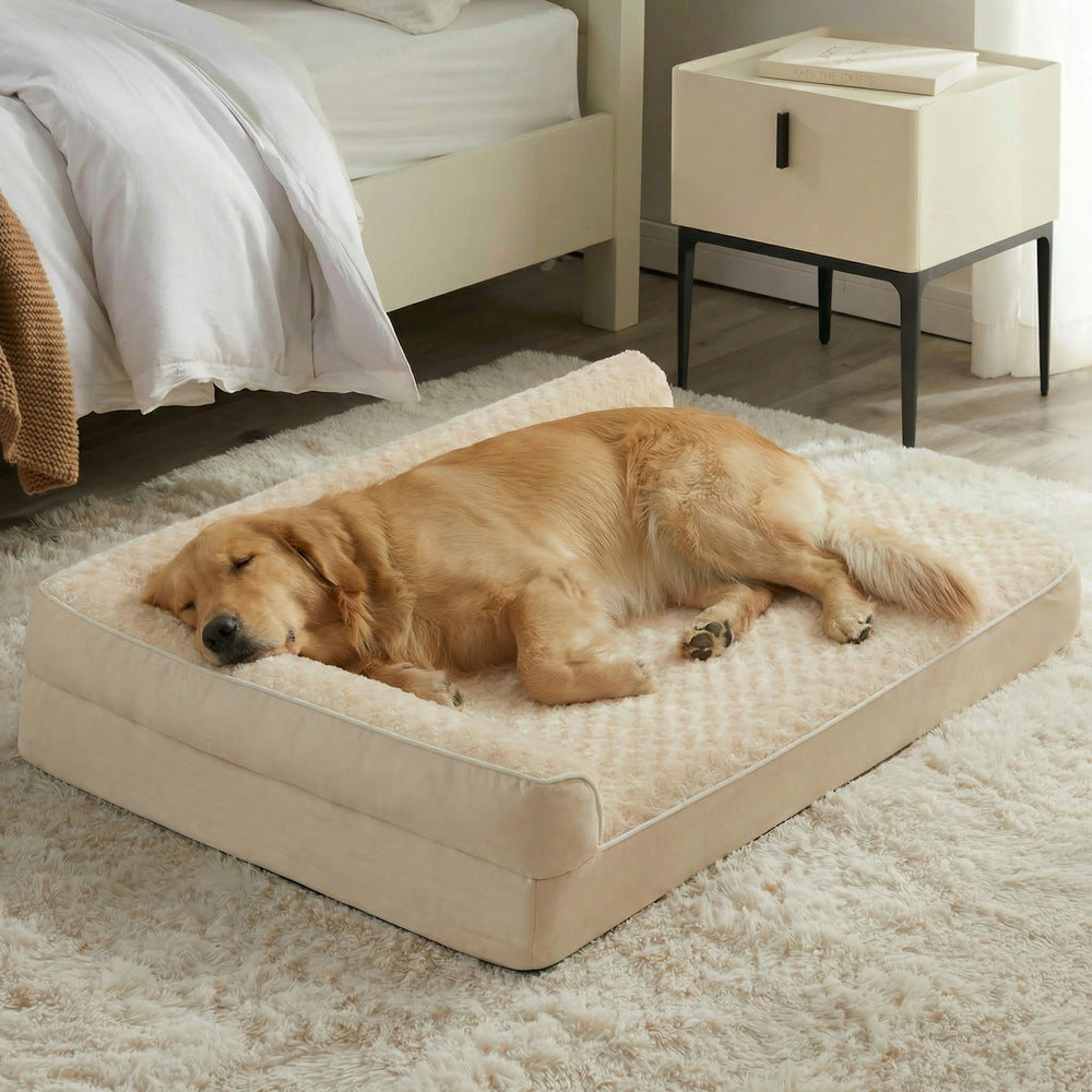 BFPETHOME cama ortopédica para perro grande, vista general y apoyo cómodo.
