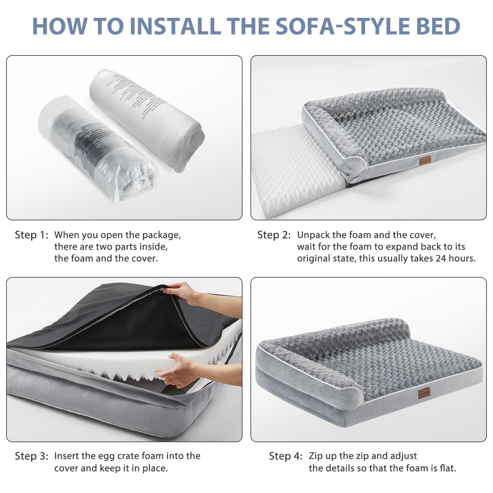 Funda desmontable y lavable de la cama BFPETHOME.