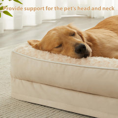 Cama para perros grandes BFPETHOME con diseño en L y apoyo para cabeza.