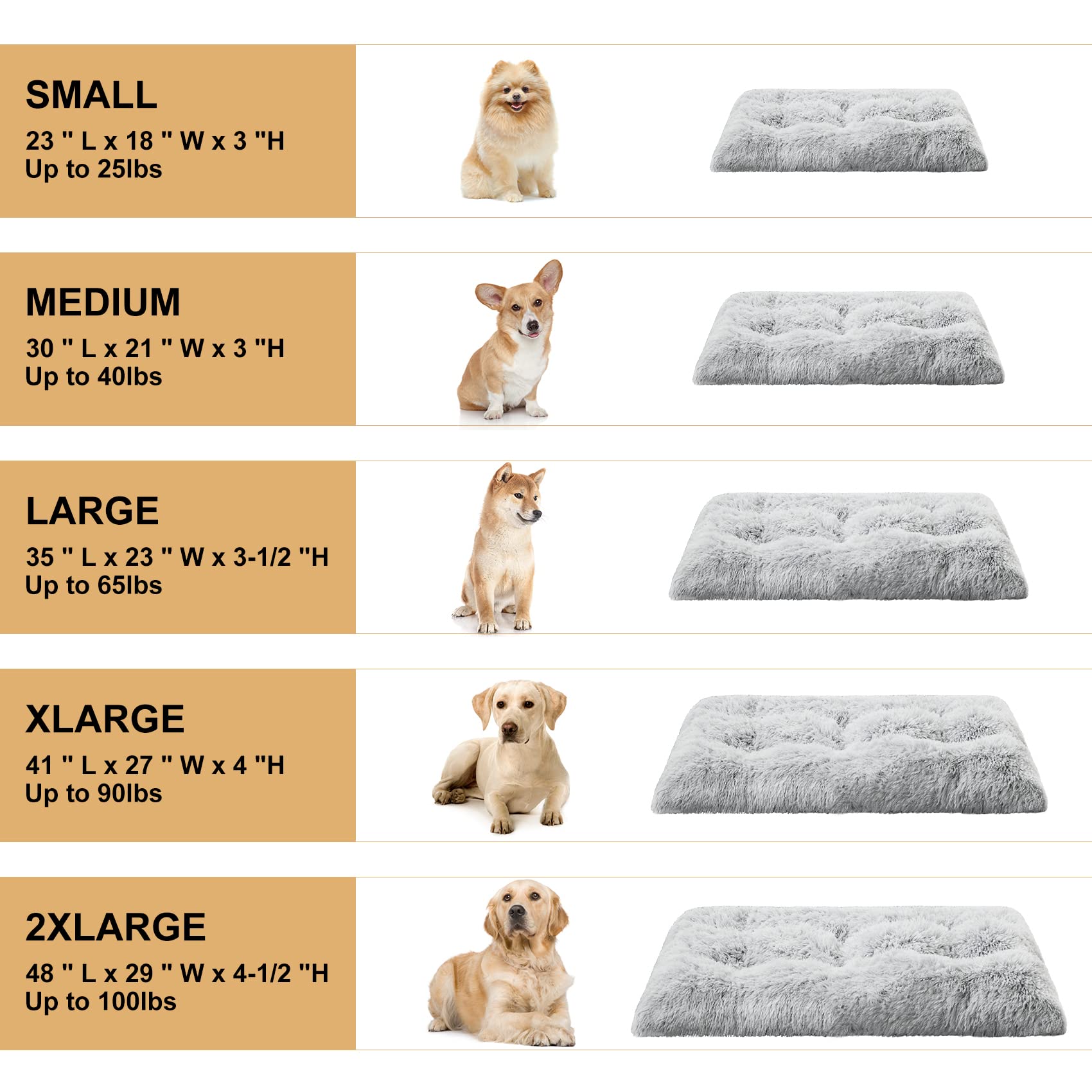 Dimensiones 35 x 23 x 4 pulgadas de la cama BFPETHOME para perros grandes
