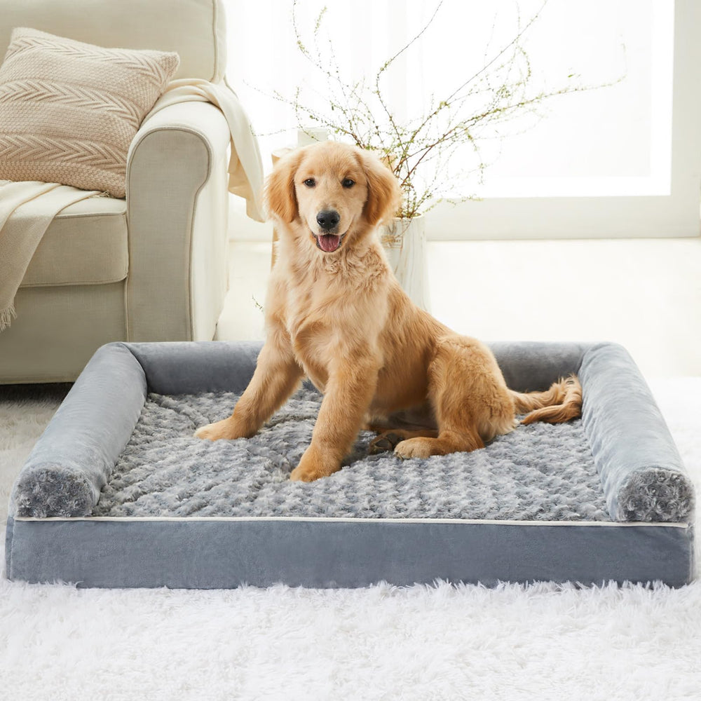 Dimensiones 48 pulgadas por 35 por 7 para perros grandes.