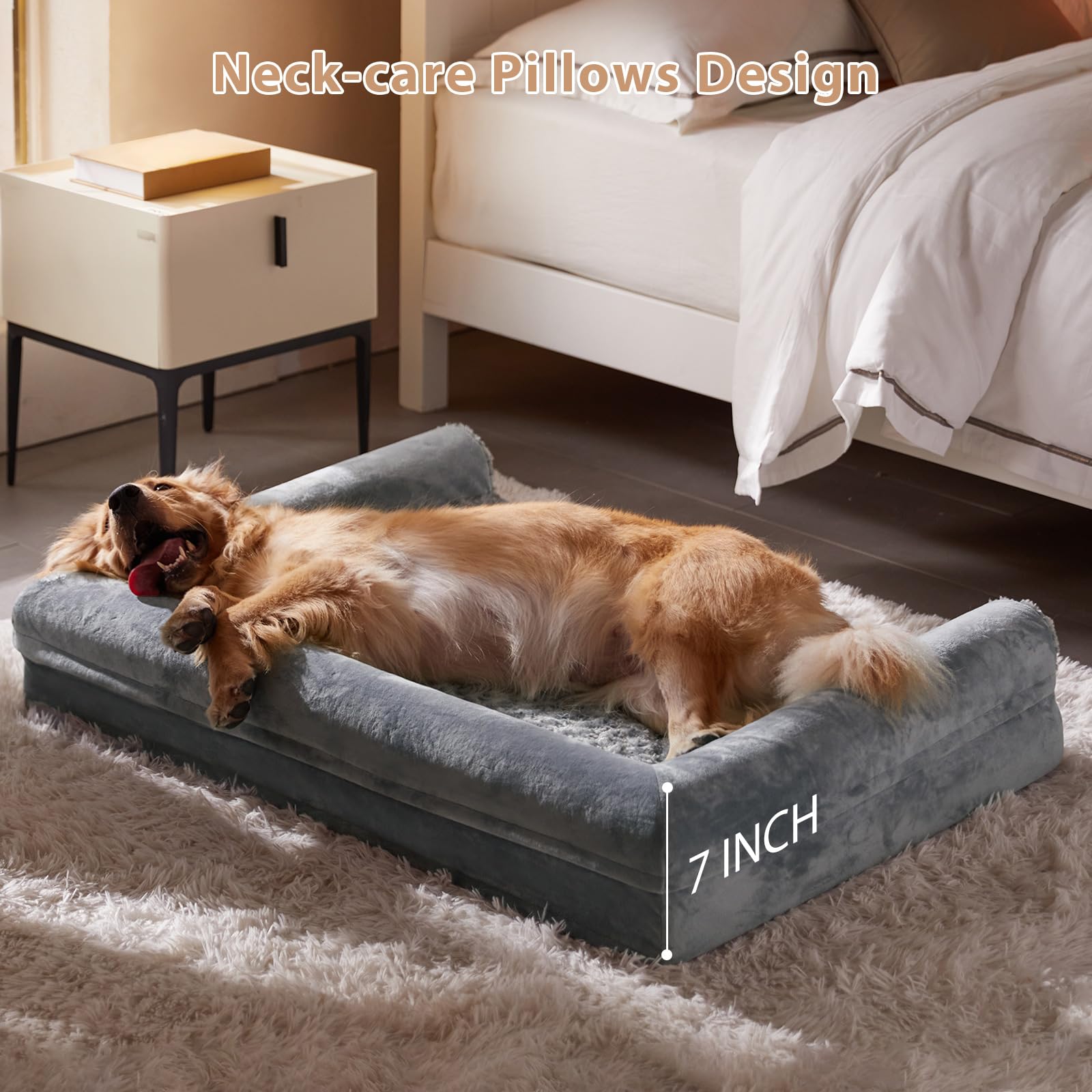 Diseño sofá de BFPETHOME brinda soporte suave al cuello y la cabeza.