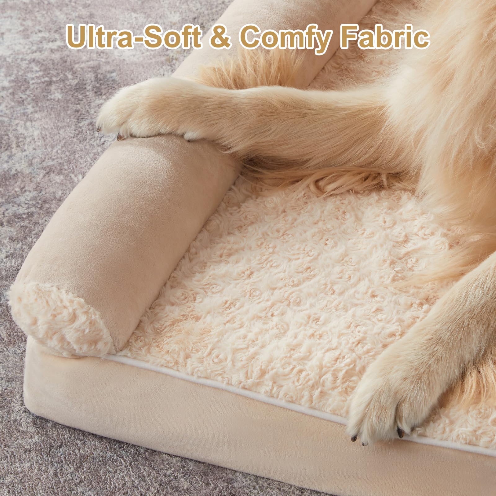 Cama BFPETHOME con funda impermeable facilita limpieza rápida.