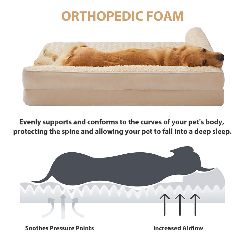 Cama impermeable BFPETHOME con funda lavable para cama de perro grande.