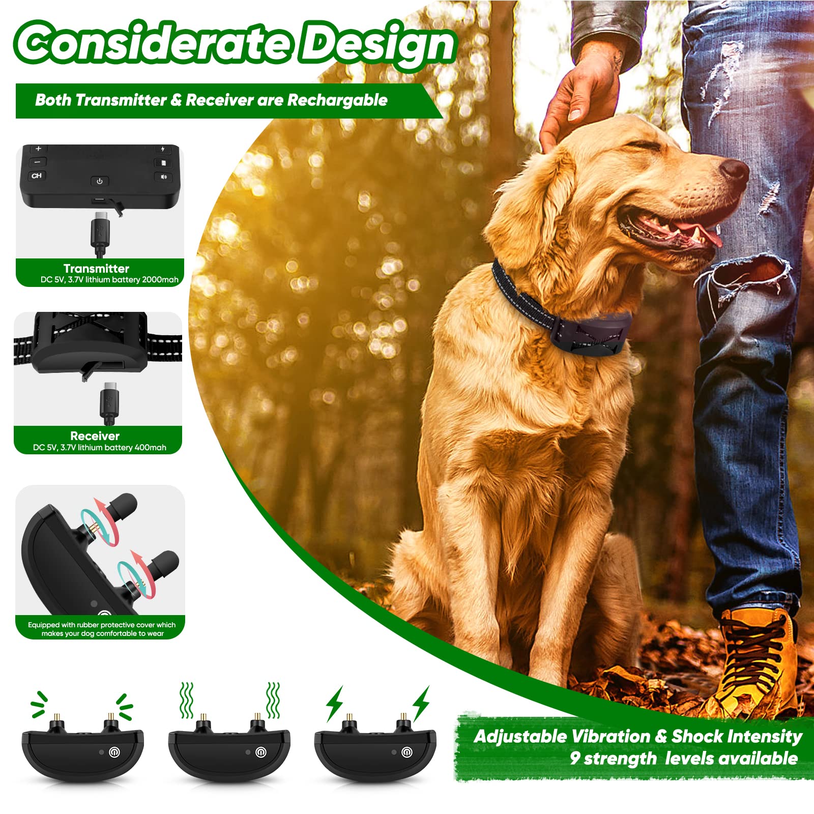 Collar resistente IP65 BHCEY para uso en jardín y lluvia ligera