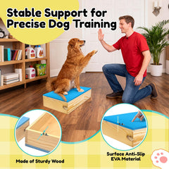 Plataforma de entrenamiento Bhyhok hecha de madera resistente para estabilidad duradera.
