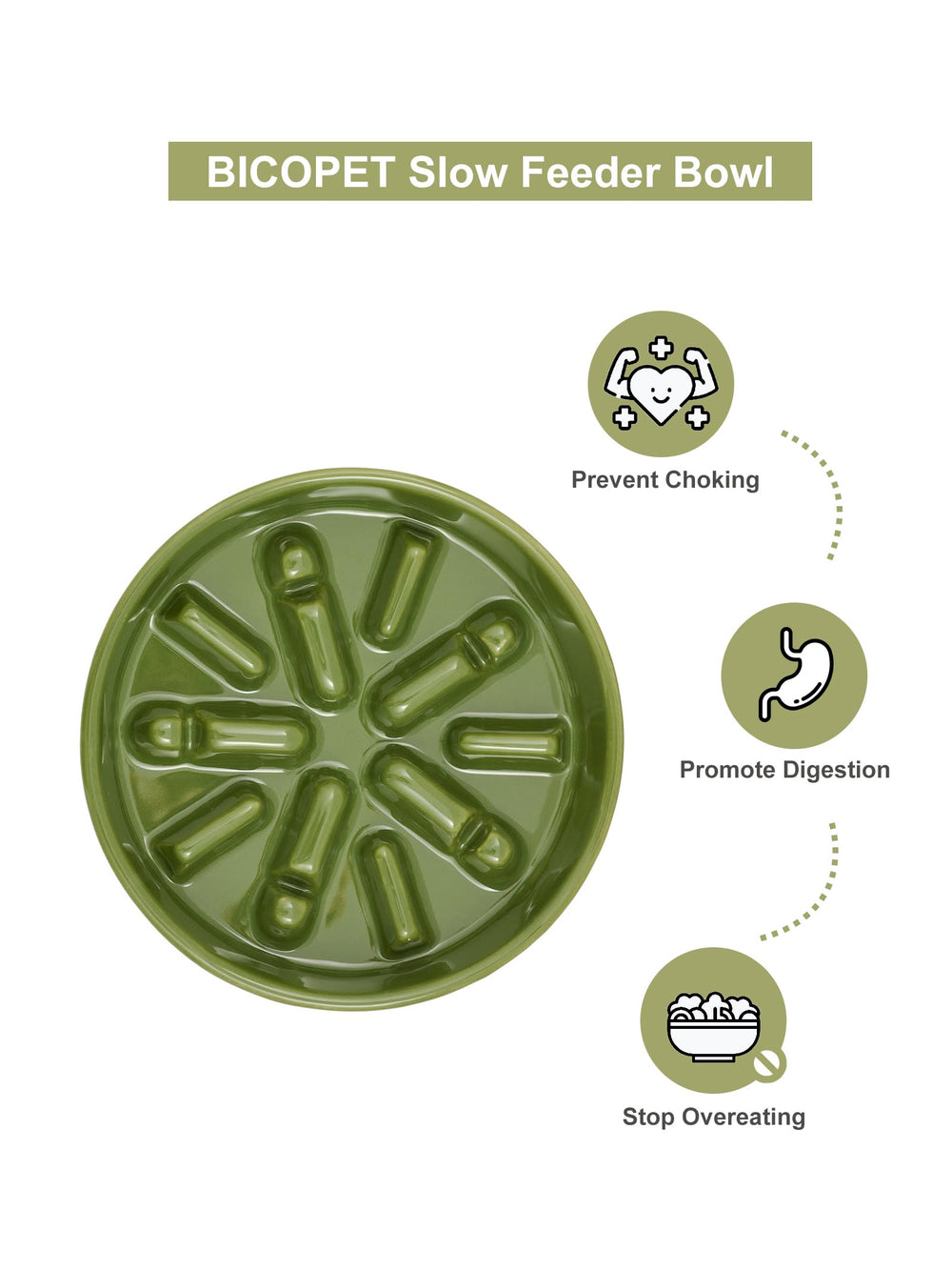 BICOPET base de bambú estable para evitar vuelcos durante la comida