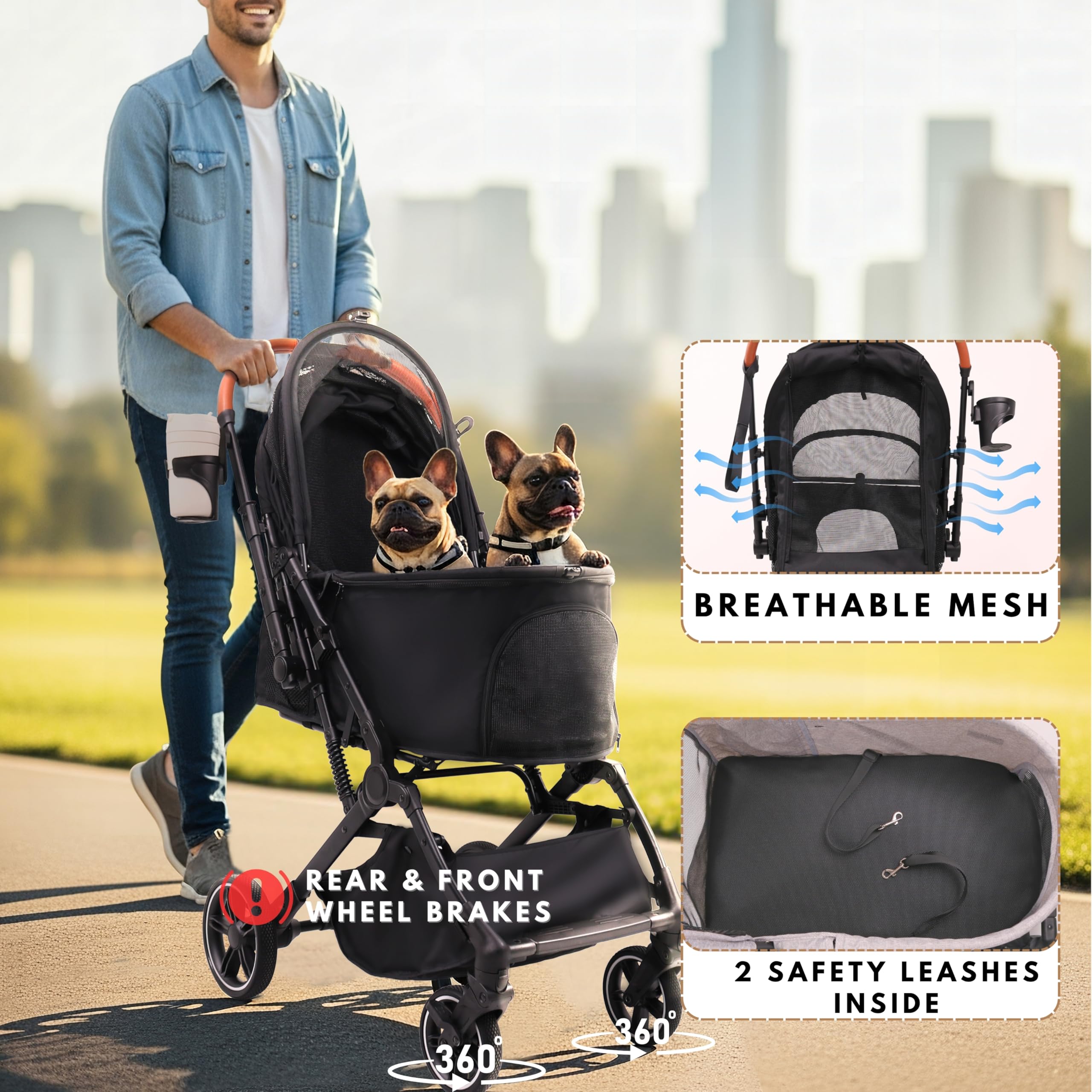 Bicystar mango ergonómico ajustable para empujar con comodidad