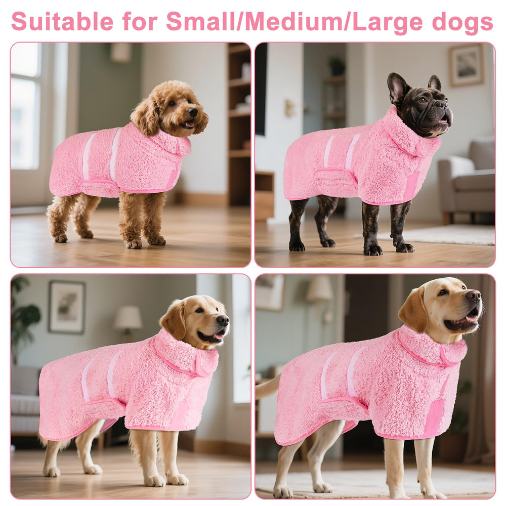 Bienbee bata-perro-bano tallas disponibles, cubre desde cachorros hasta razas grandes