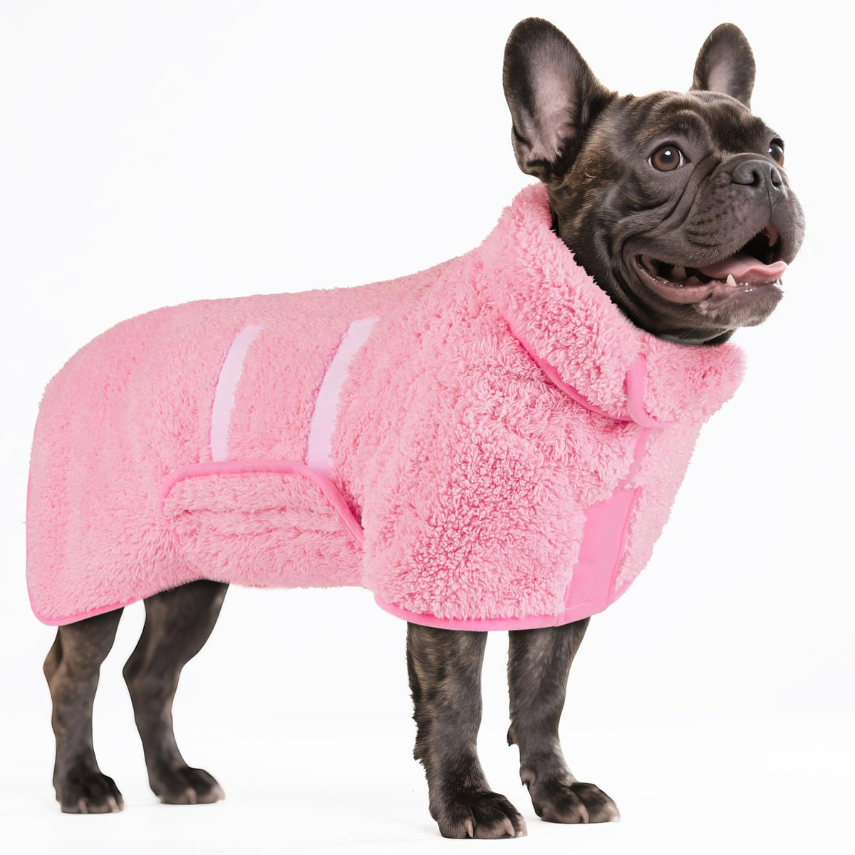 Bienbee Bata para Perro, vista frontal, ajuste cómodo para secar.