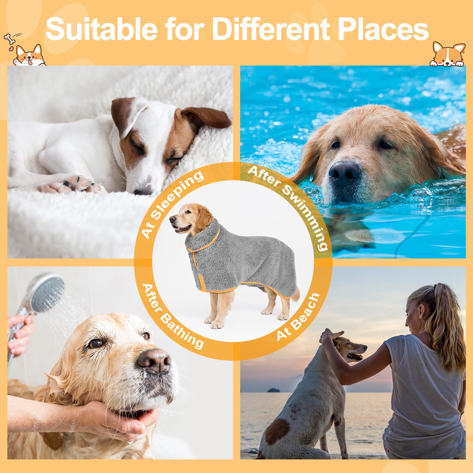 Color gris elegante en talla XL para perros grandes