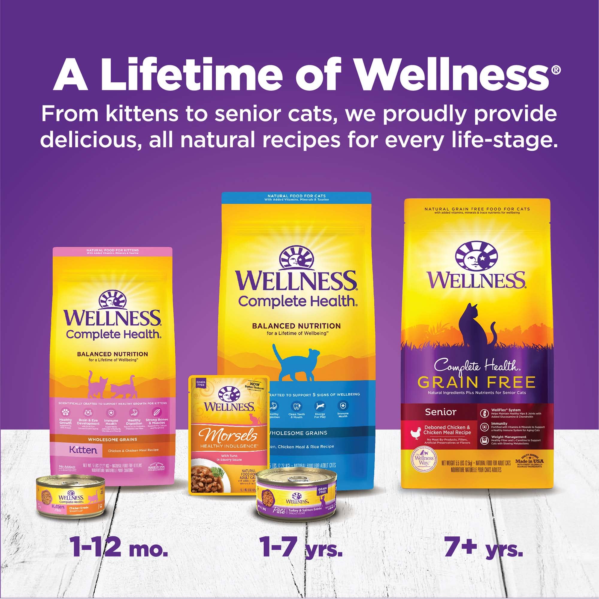 Wellness Lata sin granos para gato adulto, opción digestiva y ligera.