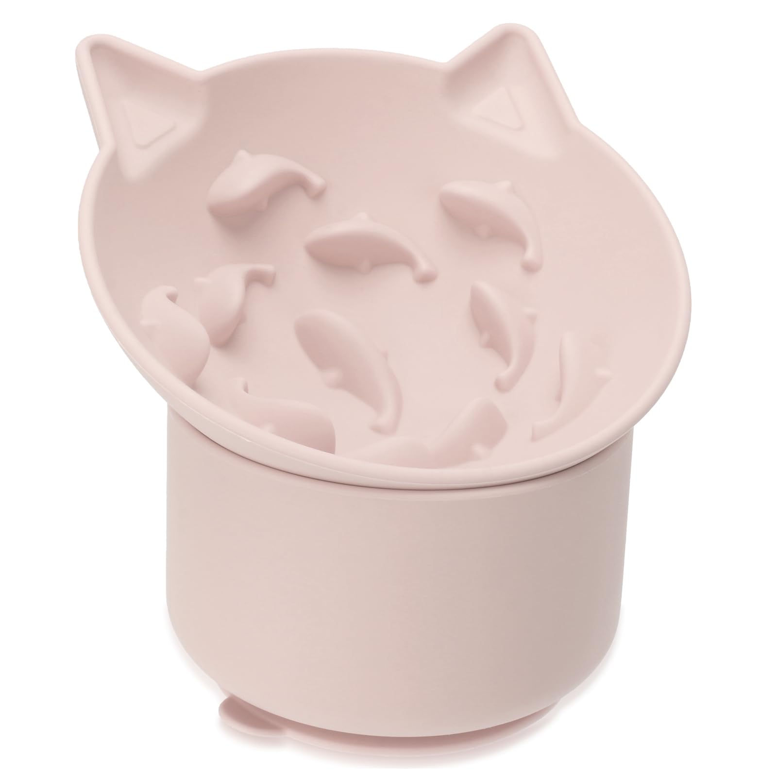 Bikabpet alimentador gato lento con diseño elevado para comer cómodo.