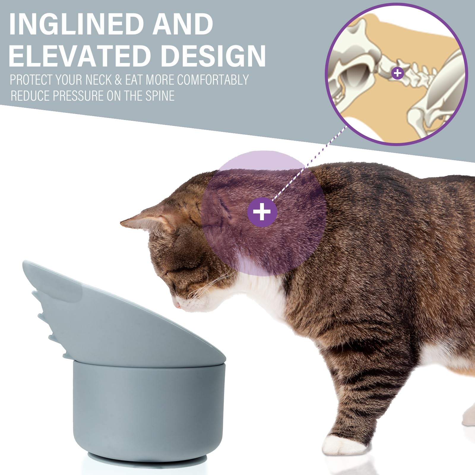 Bikabpet comedero-gato-silicona-grado-alimentario es duradero y fácil de limpiar