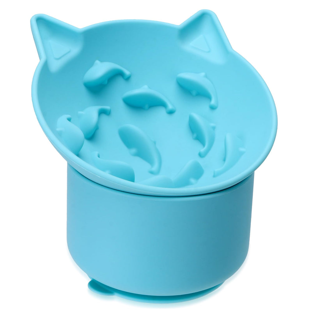 Tazón Bikabpet para gato silicona elevado y tilt ofrece comodidad durante la comida