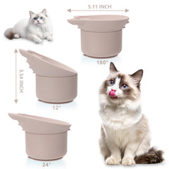 Bikabpet tazón silicona para gato, inclinación rosa, facilita el acceso al alimento.
