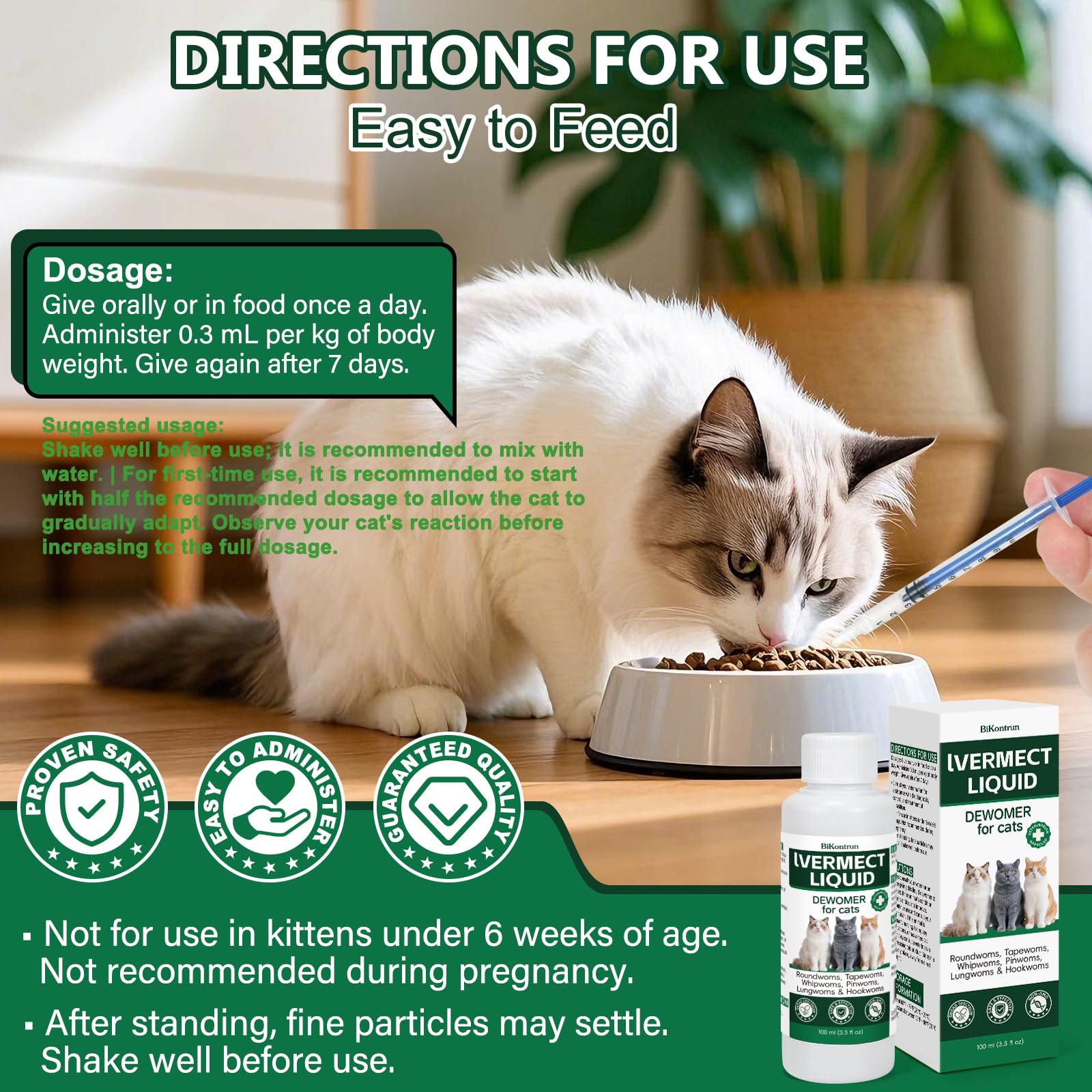 BiKontrun Desparasitante para gatos: pasos simples de administración