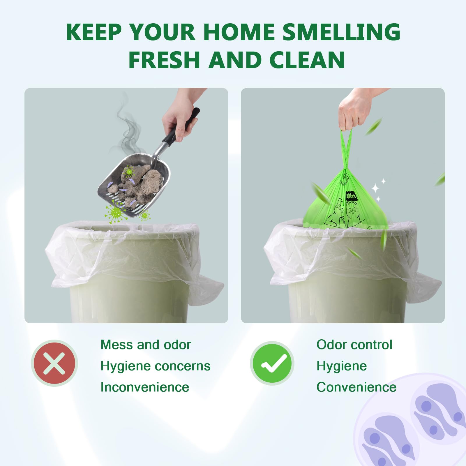 Bilibara bolsas para gato con apertura amplia para recoger con facilidad.