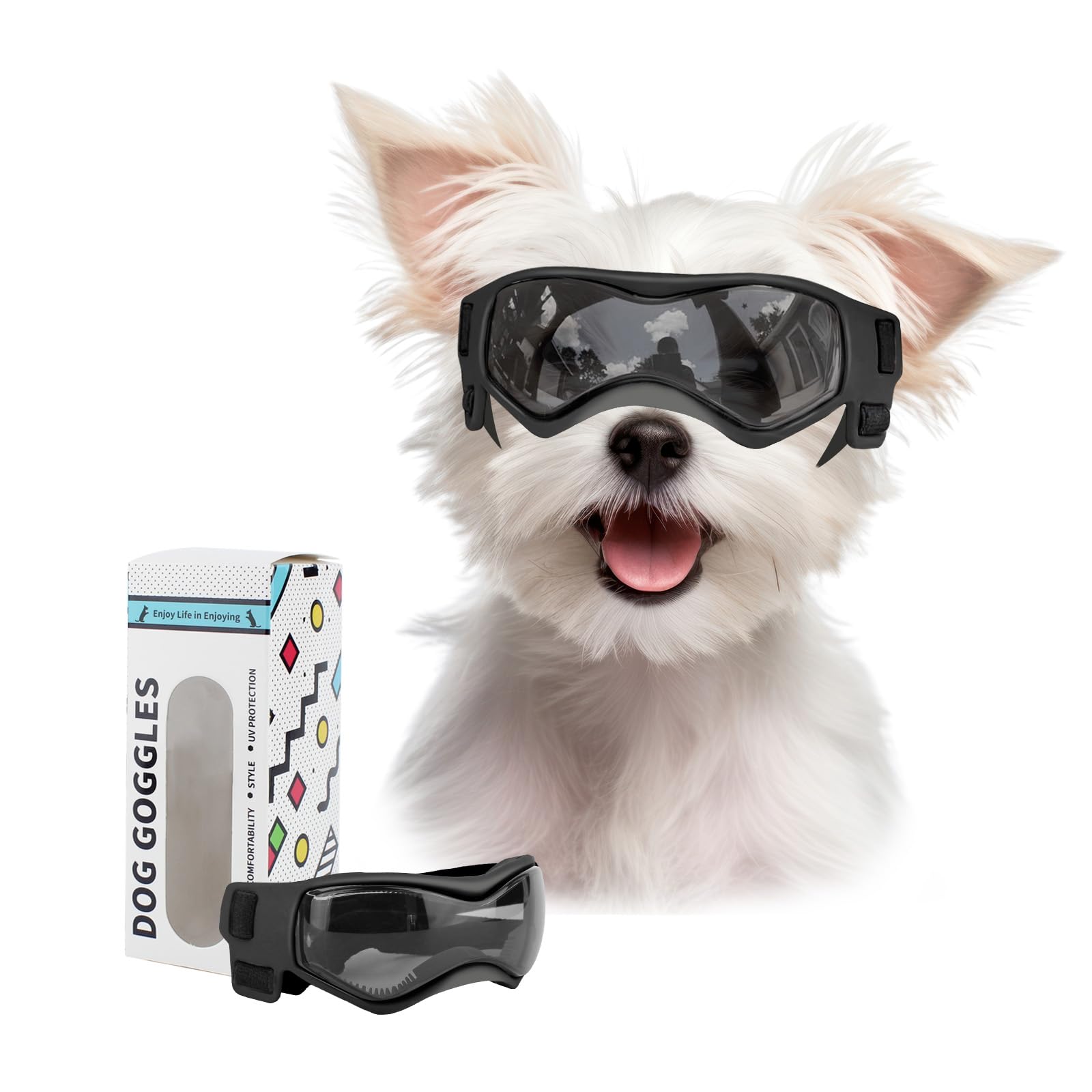 Gafas Billionchains para perro de tamaño pequeño con ajuste cómodo para paseos