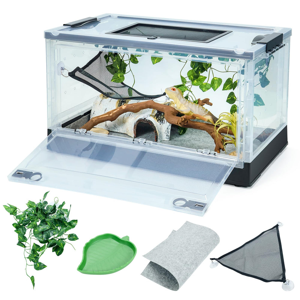 Binano terrario plegable 22'' con vista clara para observar reptiles en viaje