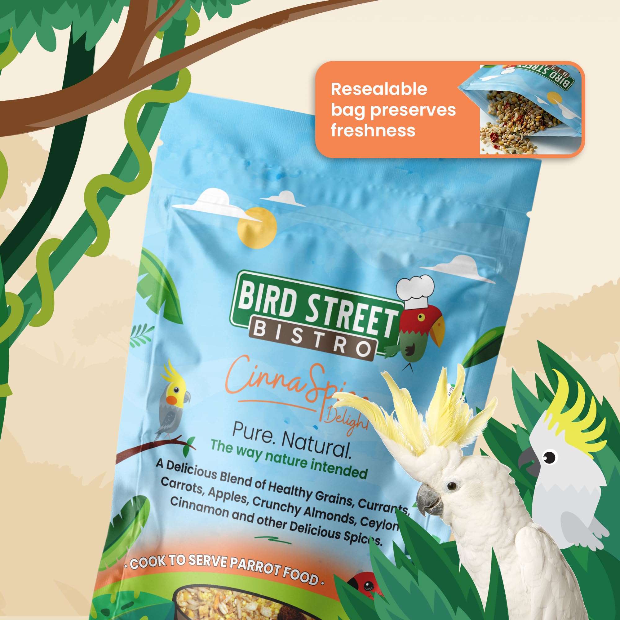 Bird Street Bistro CinnaSpice, especias como canela y anís, aroma agradable y diversidad de sabor.