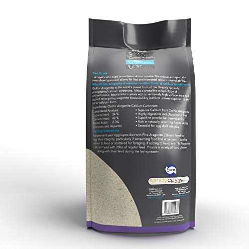 BirdNatural Aragonita Calcio para Aves Feed Fine 5 Libras, etiqueta clara para uso diario en la alimentación.