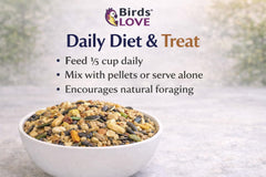 Birds LOVE alimento para loros, verduras coloridas que favorecen plumaje y energía natural