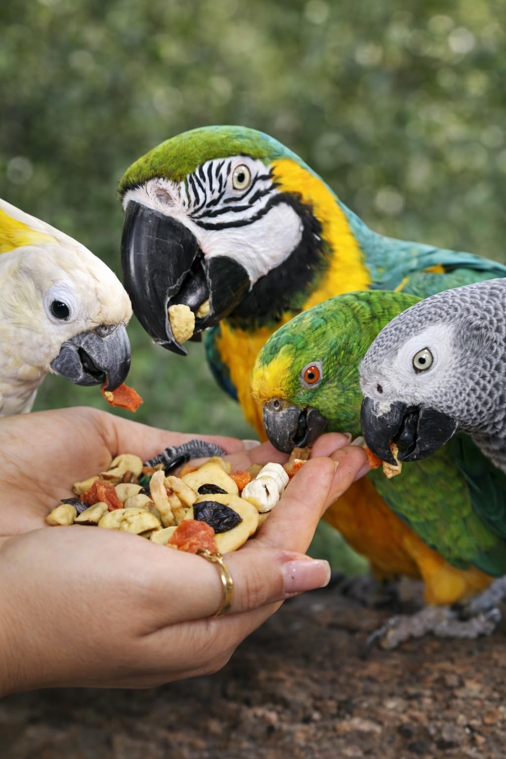 Birds LOVE contiene frutas, frutos secos y verduras para una dieta natural