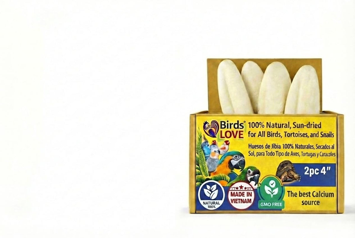 Birds LOVE cuttlebone natural para aves, aporte mineral para el pico.