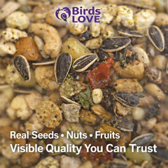 Birds LOVE frutas, nueces y verduras para loros, aporte variado de nutrientes.