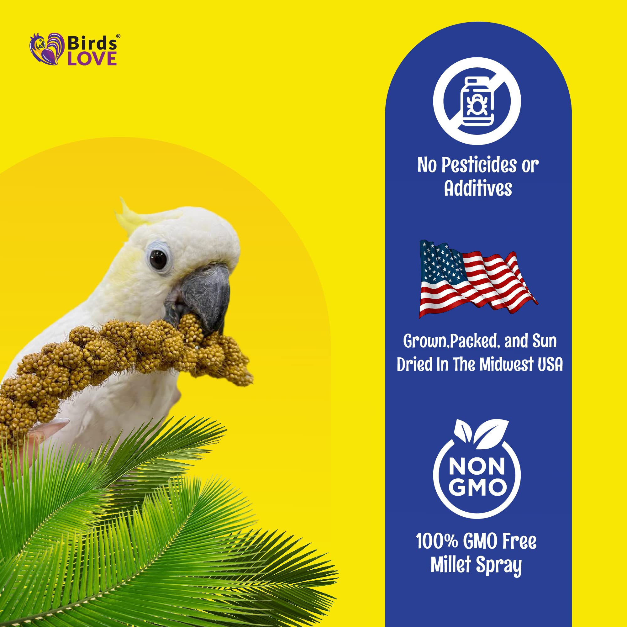 Producto hecho en EE. UU. con Birds LOVE y control de calidad
