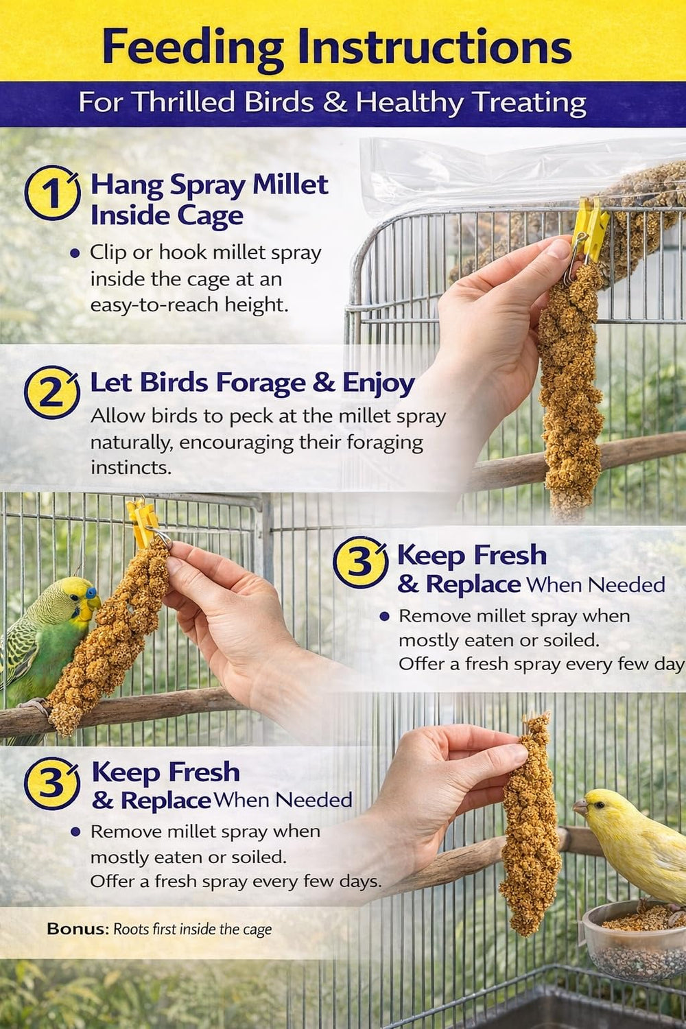 Birds LOVE snack natural sin colorantes ni conservantes para variedad segura.