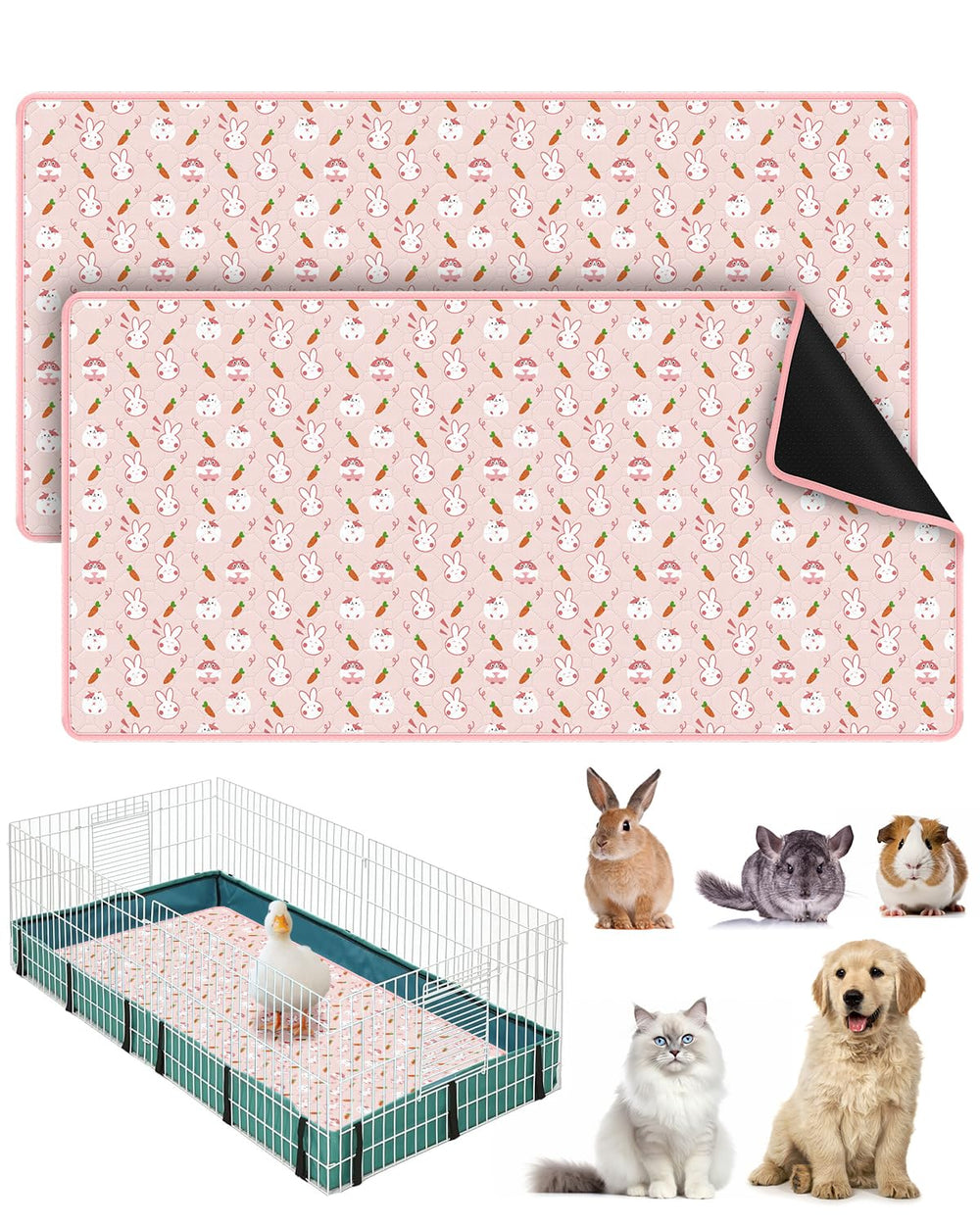 Liners Bissap para jaula de cobayas, 120 x 60 cm, ideal para mantener limpia la jaula.