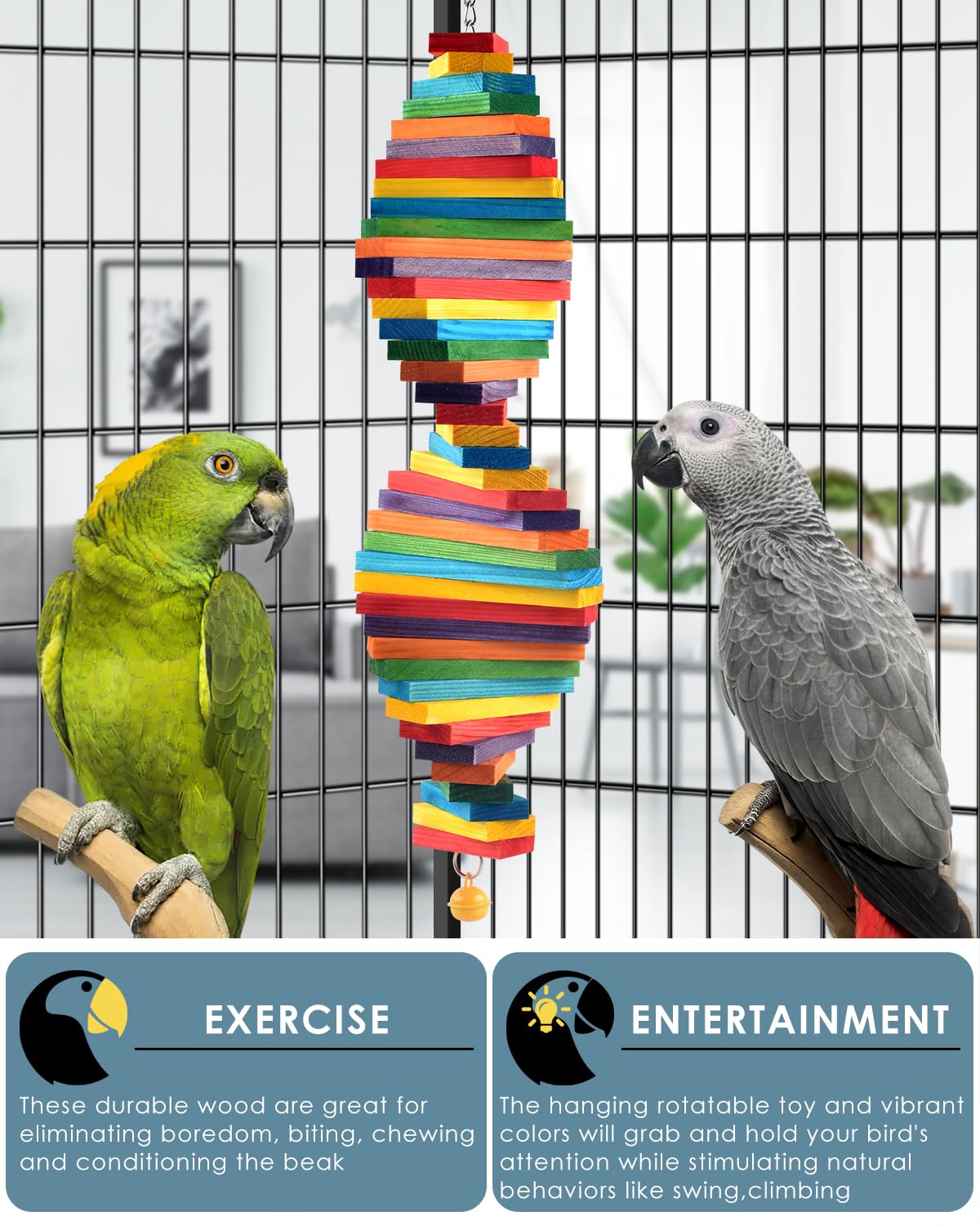 Estimulación física y mental para aves medianas y grandes con Bissap