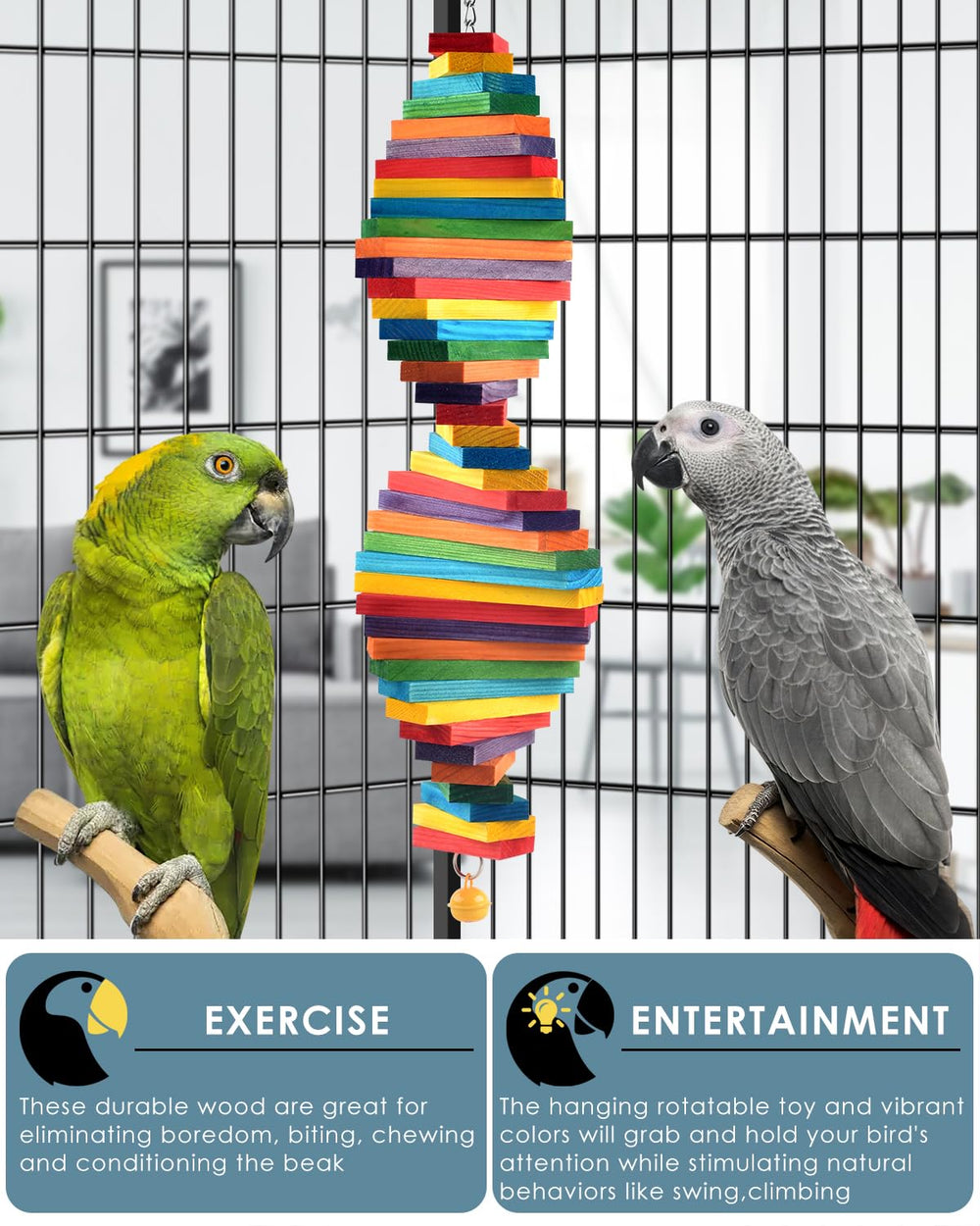 Estimulación física y mental para aves medianas y grandes con Bissap