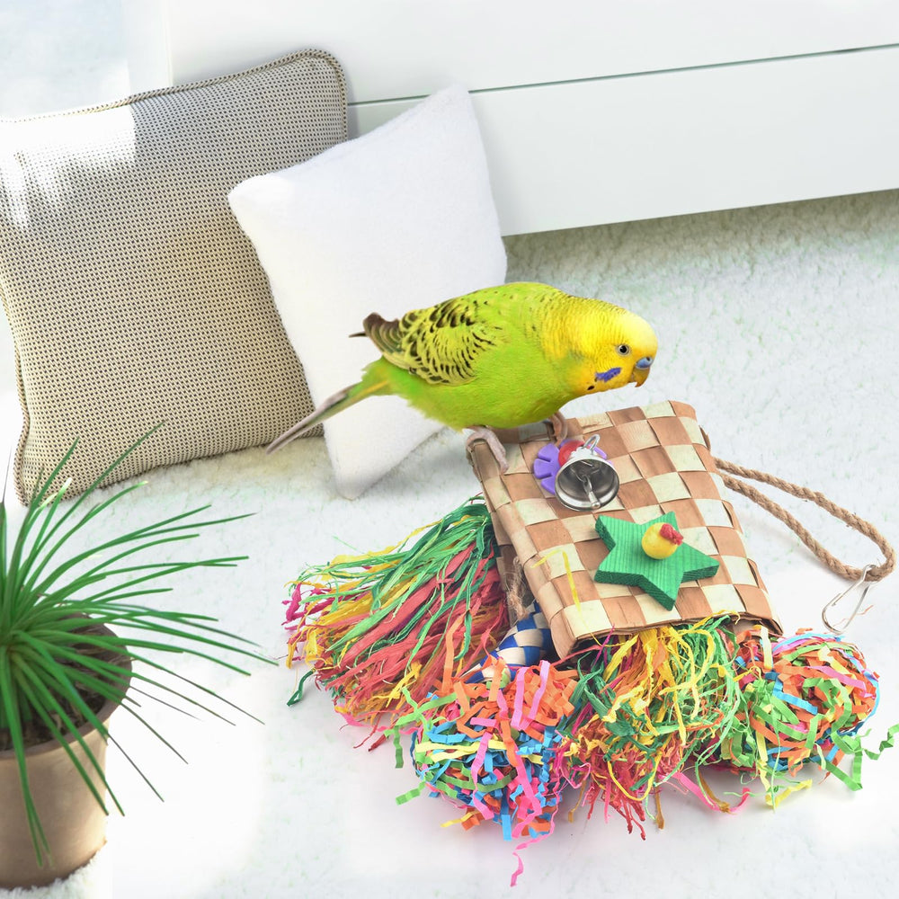 Entretenimiento y ejercicio diario con el juguete Bissap para aves.