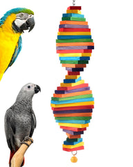 Juguete Bissap para Loros: cascada de bageles multicolor que favorece la estimulación