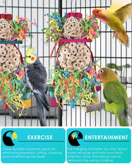 Juguete colgante Bissap con pacificador para aves curiosas