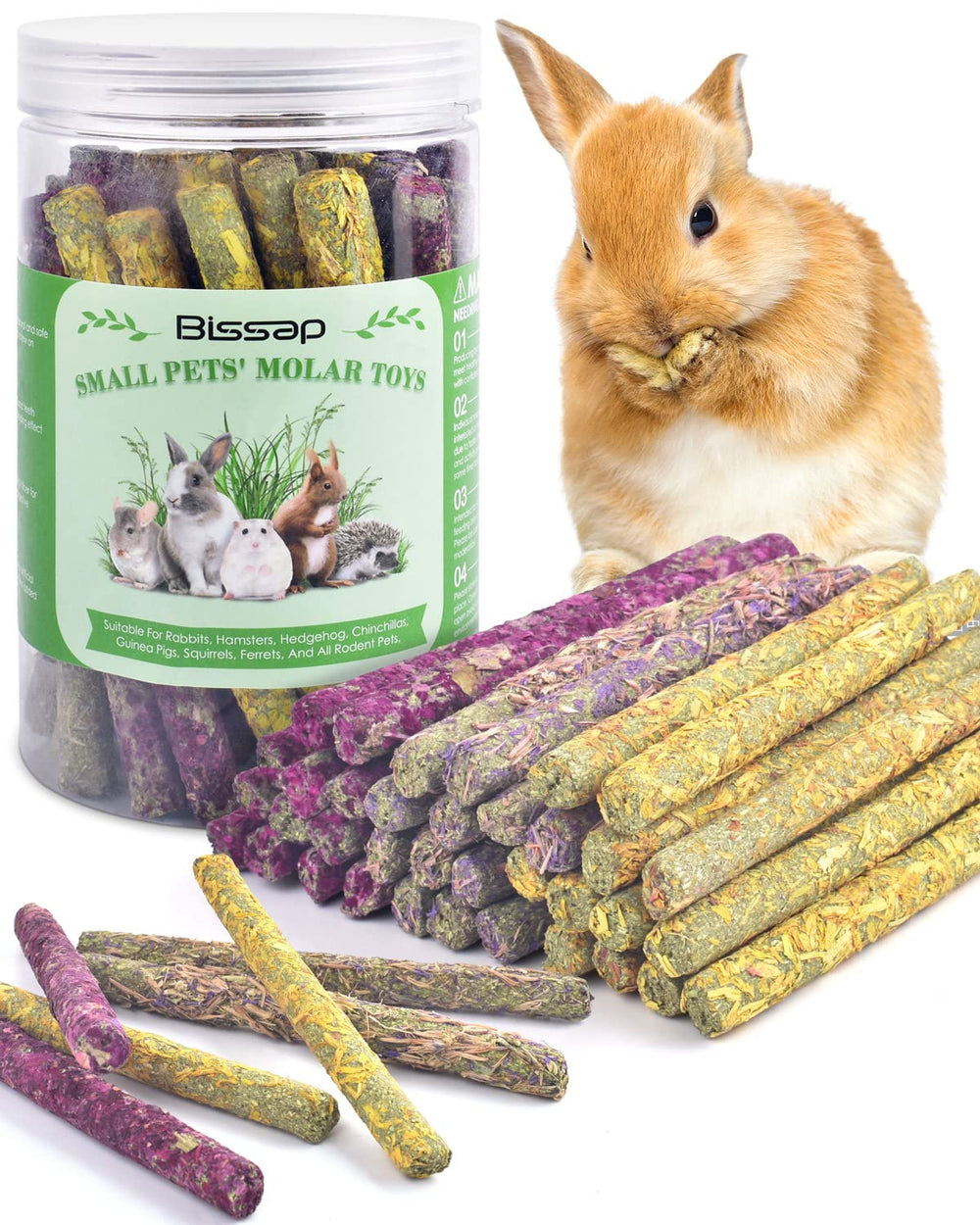 Bissap Rabbit Chew Sticks – rosas: estimulación diaria para conejos y roedores