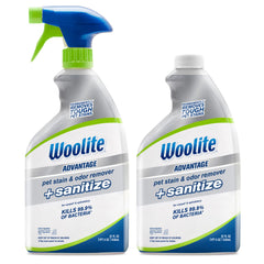 Bissell Woolite Adv, botella, elimina manchas de mascotas y desinfecta suavemente.