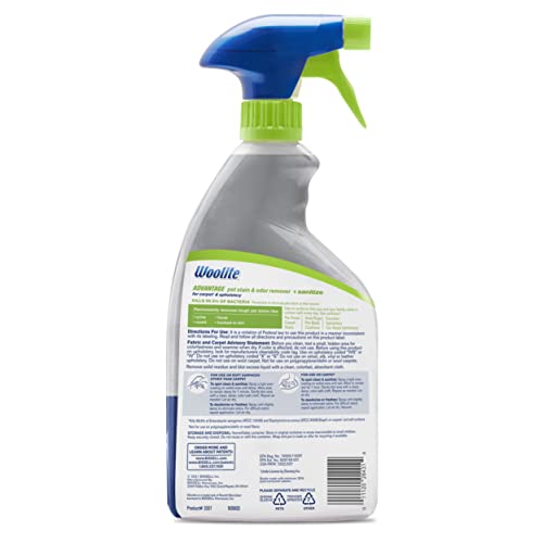 Bissell Woolite Adv, botella, neutraliza olores y deja textiles frescos.