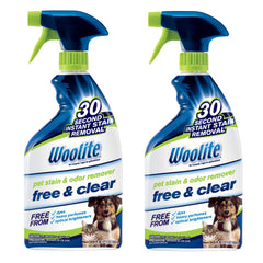Las botellas dobles de Bissell Woolite Free & Clear facilitan la limpieza de manchas.