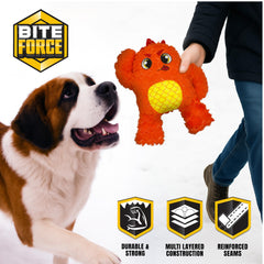 Juguete Bite Force con costuras reforzadas que resisten mordidas intensas.