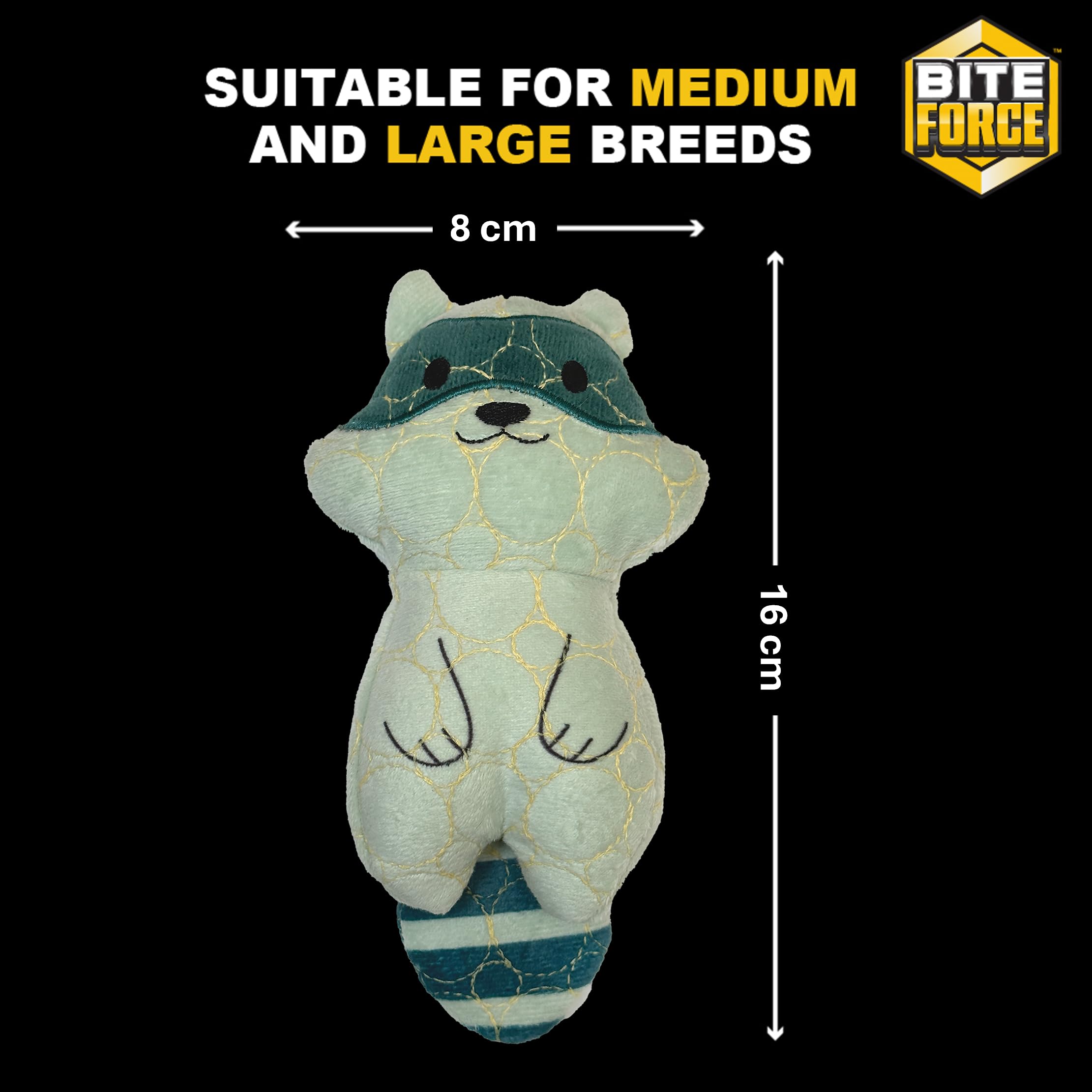 Bite Force mapache para uso exterior en jardín, soporta juego rudo al aire libre