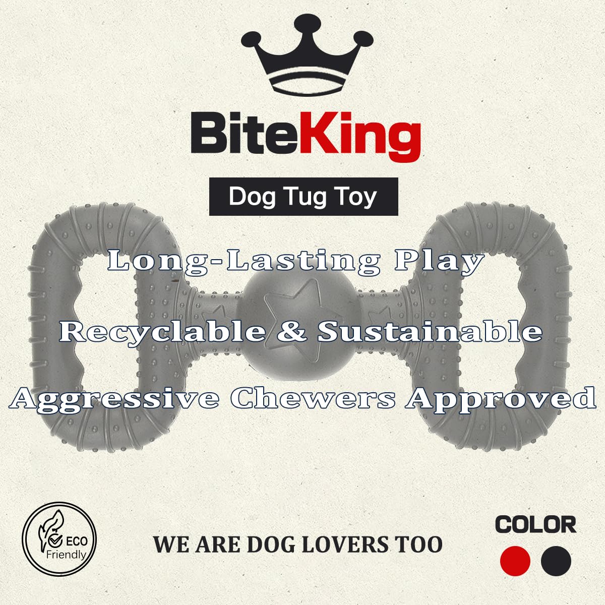 BiteKing-juguete-tira-duro-para-perros-grandes apto para juegos de tirar y morder