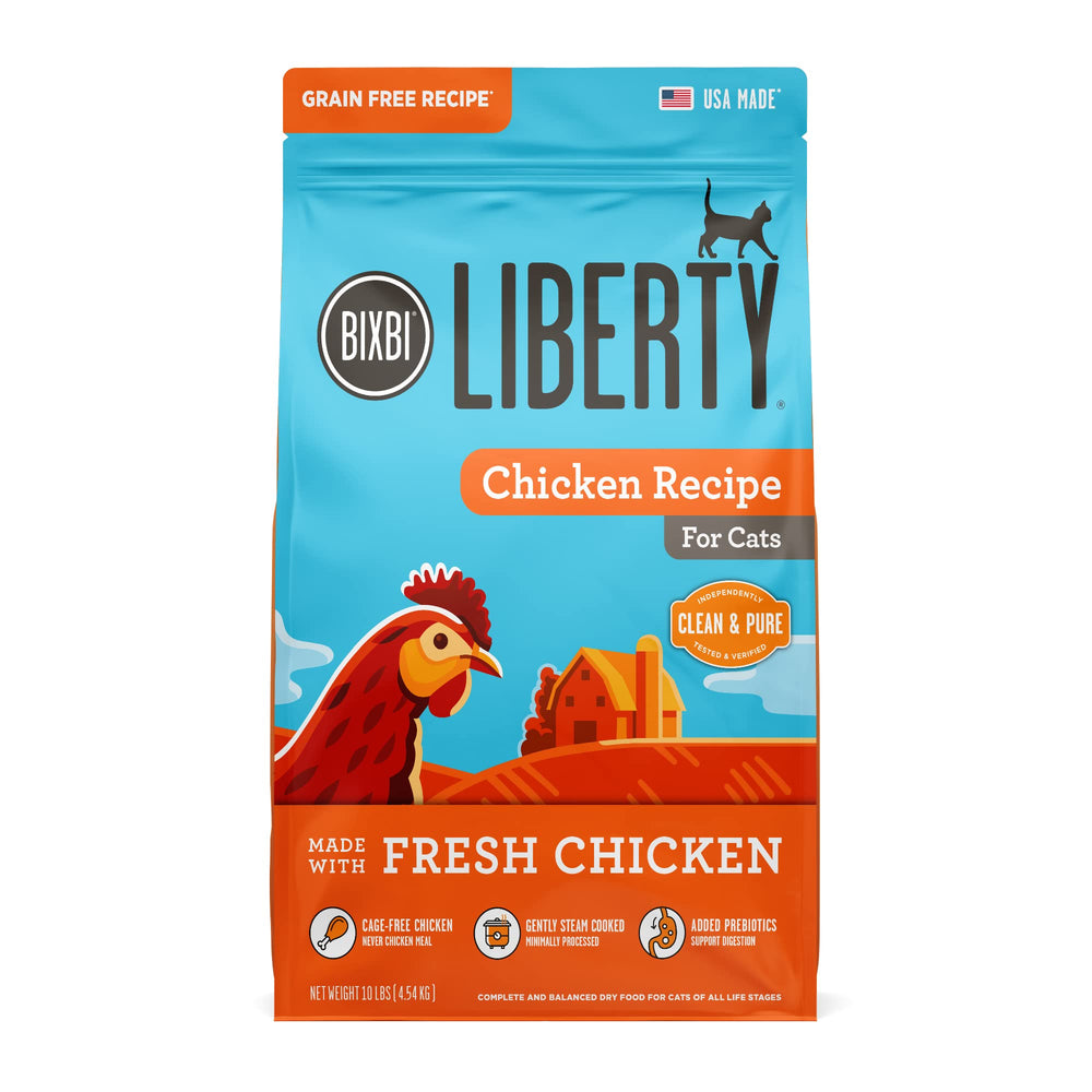 BIXBI Liberty, alimento seco para gatos, pollo libre de jaula, proteína de calidad